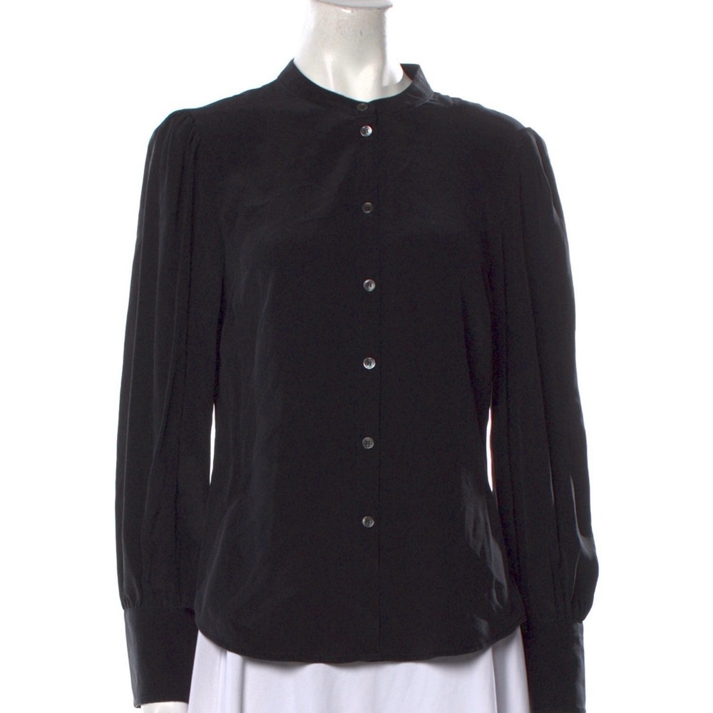 Veronica Beard Black Long Sleeve Buttoned Blouse